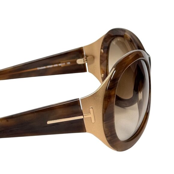 Tom Ford Elisabeth TF27 Sunglasses 62/17-125 Oval Brown Tortoise Gold Unisex - Picture 6 of 14